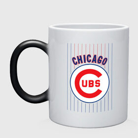 Кружка хамелеон с принтом Chicago Cubs лого в Тюмени, керамика | меняет цвет при нагревании, емкость 330 мл | baseball | chicago cubs bear | бейсбол | спорт | чикаго