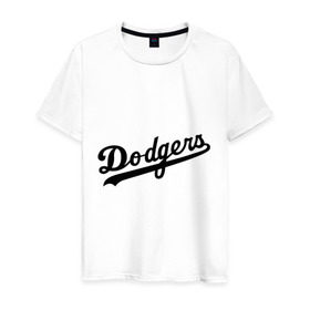 Мужская футболка хлопок с принтом Dodgers в Тюмени, 100% хлопок | прямой крой, круглый вырез горловины, длина до линии бедер, слегка спущенное плечо. | baseball | dodgers | los angeles dodgers | бейсбол | доджерс | лос анджелес доджерс | спорт