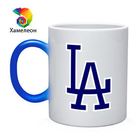 Кружка хамелеон с принтом Los Angeles Dodgers logo в Тюмени, керамика | меняет цвет при нагревании, емкость 330 мл | baseball | la | los angeles dodgers | бейсбол | лос анджелес доджерс | спорт
