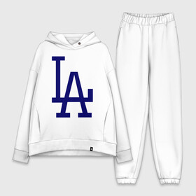 Женский костюм хлопок Oversize с принтом Los Angeles Dodgers logo в Тюмени,  |  | baseball | la | los angeles dodgers | бейсбол | лос анджелес доджерс | спорт