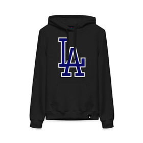 Женская толстовка хлопок с принтом Los Angeles Dodgers logo в Тюмени, френч-терри, мягкий теплый начес внутри (100% хлопок) | карман-кенгуру, эластичные манжеты и нижняя кромка, капюшон с подкладом и шнурком | baseball | la | los angeles dodgers | бейсбол | лос анджелес доджерс | спорт