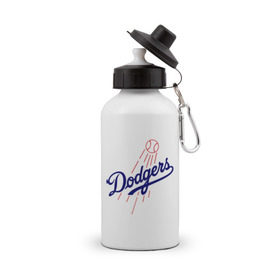 Бутылка спортивная с принтом Los Angeles Dodgers logotype в Тюмени, металл | емкость — 500 мл, в комплекте две пластиковые крышки и карабин для крепления | Тематика изображения на принте: baseball | los angeles dodgers | бейсбол | лос анджелес доджерс | спорт