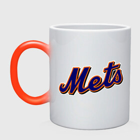 Кружка хамелеон с принтом Mets в Тюмени, керамика | меняет цвет при нагревании, емкость 330 мл | baseball | mets | new york mets | бейсбол | нью йорк метс | спорт