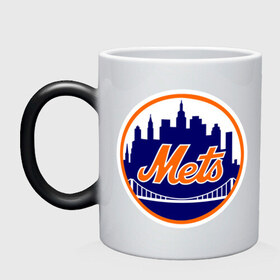 Кружка хамелеон с принтом New York Mets в Тюмени, керамика | меняет цвет при нагревании, емкость 330 мл | baseball | mets | new york mets | бейсбол | нью йорк метс | спорт
