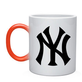 Кружка хамелеон с принтом New York Yankees в Тюмени, керамика | меняет цвет при нагревании, емкость 330 мл | baseball | new york yankees | бейсбол | нью йорк янкиз | спорт | янки
