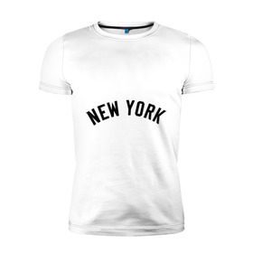 Мужская футболка премиум с принтом New York Yankees logotype в Тюмени, 92% хлопок, 8% лайкра | приталенный силуэт, круглый вырез ворота, длина до линии бедра, короткий рукав | baseball | new york yankees | бейсбол | нью йорк янкиз | спорт | янки