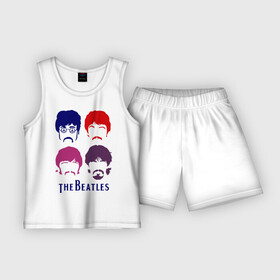 Детская пижама с шортами хлопок с принтом The Beatles faces в Тюмени,  |  | beatles | the beatles | the beatles faces | бителс