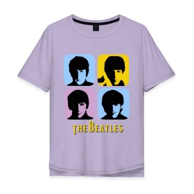 Мужская футболка хлопок Oversize с принтом The Beatles pop art в Тюмени, 100% хлопок | свободный крой, круглый ворот, “спинка” длиннее передней части | beatles | the beatles | the beatles pop art | бителс