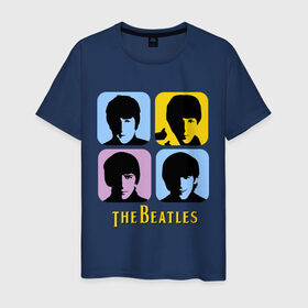 Мужская футболка хлопок с принтом The Beatles pop art в Тюмени, 100% хлопок | прямой крой, круглый вырез горловины, длина до линии бедер, слегка спущенное плечо. | beatles | the beatles | the beatles pop art | бителс