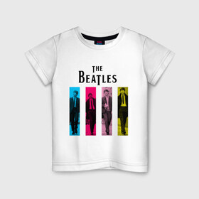 Детская футболка хлопок с принтом Walking Beatles в Тюмени, 100% хлопок | круглый вырез горловины, полуприлегающий силуэт, длина до линии бедер | beatles | the beatles | walking beatles | бителс