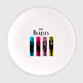 Тарелка с принтом Walking Beatles в Тюмени, фарфор | диаметр - 210 мм
диаметр для нанесения принта - 120 мм | beatles | the beatles | walking beatles | бителс