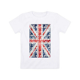 Детская футболка хлопок с принтом The Beatles Flag в Тюмени, 100% хлопок | круглый вырез горловины, полуприлегающий силуэт, длина до линии бедер | beatles | the beatles | the beatles flag | бителс
