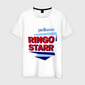 Мужская футболка хлопок с принтом Ringo Starr в Тюмени, 100% хлопок | прямой крой, круглый вырез горловины, длина до линии бедер, слегка спущенное плечо. | 