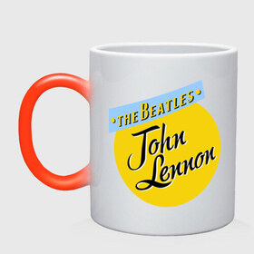 Кружка хамелеон с принтом John Lennon The Beatles в Тюмени, керамика | меняет цвет при нагревании, емкость 330 мл | beatles | john lennon | the beatles | бителс | джон ленон