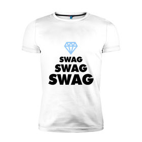 Мужская футболка премиум с принтом Swag Lines Diamond в Тюмени, 92% хлопок, 8% лайкра | приталенный силуэт, круглый вырез ворота, длина до линии бедра, короткий рукав | 