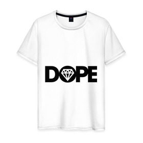 Мужская футболка хлопок с принтом Dope Diamond в Тюмени, 100% хлопок | прямой крой, круглый вырез горловины, длина до линии бедер, слегка спущенное плечо. | diamond | dope | swag | сваг | свог | свэг