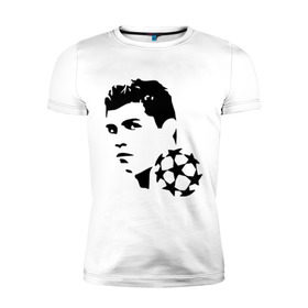 Мужская футболка премиум с принтом C.Ronaldo в Тюмени, 92% хлопок, 8% лайкра | приталенный силуэт, круглый вырез ворота, длина до линии бедра, короткий рукав | football | footballplayer | real madrid | криштиану роналдо | реал мадрилд | футбол | футболерывкашники