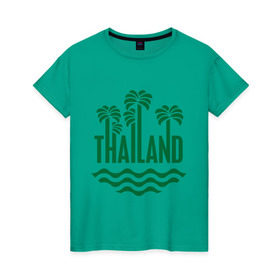 Женская футболка хлопок с принтом Тайланд в Тюмени, 100% хлопок | прямой крой, круглый вырез горловины, длина до линии бедер, слегка спущенное плечо | tailand | тайланд