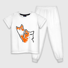 Детская пижама хлопок с принтом Рокерский котейка в Тюмени, 100% хлопок |  брюки и футболка прямого кроя, без карманов, на брюках мягкая резинка на поясе и по низу штанин
 | котейка | рокерский котейка