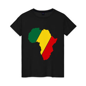 Женская футболка хлопок с принтом Мама Африка в Тюмени, 100% хлопок | прямой крой, круглый вырез горловины, длина до линии бедер, слегка спущенное плечо | bob marley | reggae | раста | растаманские | растафари