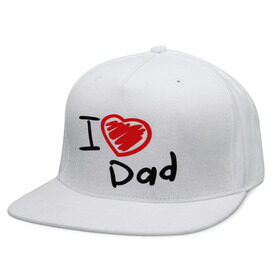 Кепка снепбек с прямым козырьком с принтом love dad в Тюмени, хлопок 100% |  | i love dad | для отца | для папы | отцу | папа | я люблю отца
