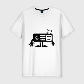 Мужская футболка премиум с принтом Игроман. в Тюмени, 92% хлопок, 8% лайкра | приталенный силуэт, круглый вырез ворота, длина до линии бедра, короткий рукав | joystick | джойстик | игроман | игромания