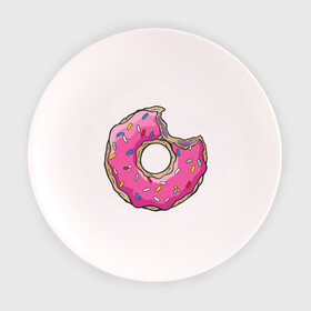 Тарелка с принтом Пончик Гомера в Тюмени, фарфор | диаметр - 210 мм
диаметр для нанесения принта - 120 мм | для влюбленных | для двоих | для пар | парные | пончики