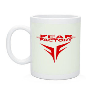 Кружка с принтом Fear Factory logo в Тюмени, керамика | объем — 330 мл, диаметр — 80 мм. Принт наносится на бока кружки, можно сделать два разных изображения | Тематика изображения на принте: fear factory