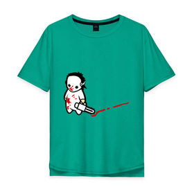 Мужская футболка хлопок Oversize с принтом грустный маньяк в Тюмени, 100% хлопок | свободный крой, круглый ворот, “спинка” длиннее передней части | Тематика изображения на принте: 