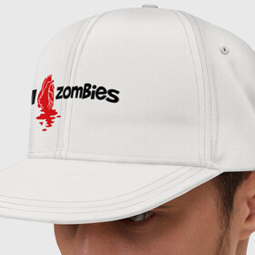 Кепка снепбек с прямым козырьком с принтом i love zombies(я люблю зомби) в Тюмени, хлопок 100% |  | зомби