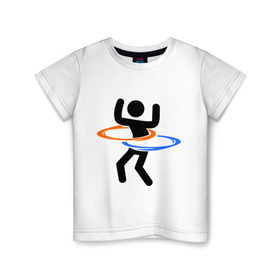 Детская футболка хлопок с принтом Portal (Портал) хулахуп в Тюмени, 100% хлопок | круглый вырез горловины, полуприлегающий силуэт, длина до линии бедер | portal | игры | компьютерные игры | портал
