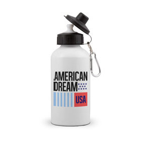Бутылка спортивная с принтом American Dream в Тюмени, металл | емкость — 500 мл, в комплекте две пластиковые крышки и карабин для крепления | swag | swag style | usa | америка | американская мечта | одежда сваг | сваг | сваг стиль | свег | свог | свэг | штаты