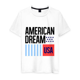 Мужская футболка хлопок с принтом American Dream в Тюмени, 100% хлопок | прямой крой, круглый вырез горловины, длина до линии бедер, слегка спущенное плечо. | swag | swag style | usa | америка | американская мечта | одежда сваг | сваг | сваг стиль | свег | свог | свэг | штаты