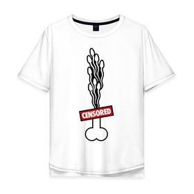 Мужская футболка хлопок Oversize с принтом Funny Penis в Тюмени, 100% хлопок | свободный крой, круглый ворот, “спинка” длиннее передней части | censored | penis