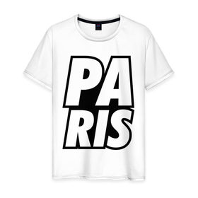 Мужская футболка хлопок с принтом Paris Lines в Тюмени, 100% хлопок | прямой крой, круглый вырез горловины, длина до линии бедер, слегка спущенное плечо. | 