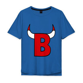 Мужская футболка хлопок Oversize с принтом B-Bulls в Тюмени, 100% хлопок | свободный крой, круглый ворот, “спинка” длиннее передней части | chicago bulls | swag | swag style | быки | одежда сваг | сваг | сваг стиль | свег | свог | свэг | чикаго буллз