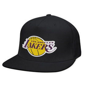 Кепка снепбек с прямым козырьком с принтом LA Lakers в Тюмени, хлопок 100% |  | basketball | lakers | media | nba | toplanding | баскетболл | лейкерс | лого баскетбольных клубов | лос анджелес | нба