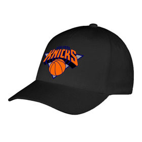 Бейсболка с принтом NY Knicks в Тюмени, 100% хлопок | классический козырек, металлическая застежка-регулятор размера | basketball | nba | баскетболл | лого баскетбольных клубов | нба | нью йорк