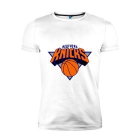 Мужская футболка премиум с принтом NY Knicks в Тюмени, 92% хлопок, 8% лайкра | приталенный силуэт, круглый вырез ворота, длина до линии бедра, короткий рукав | basketball | nba | баскетболл | лого баскетбольных клубов | нба | нью йорк