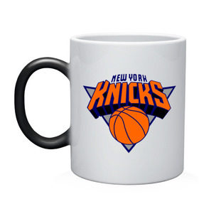 Кружка хамелеон с принтом NY Knicks в Тюмени, керамика | меняет цвет при нагревании, емкость 330 мл | basketball | nba | баскетболл | лого баскетбольных клубов | нба | нью йорк
