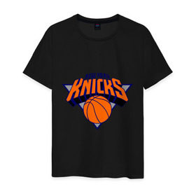 Мужская футболка хлопок с принтом NY Knicks в Тюмени, 100% хлопок | прямой крой, круглый вырез горловины, длина до линии бедер, слегка спущенное плечо. | basketball | nba | баскетболл | лого баскетбольных клубов | нба | нью йорк