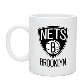 Кружка с принтом Nets Brooklyn в Тюмени, керамика | объем — 330 мл, диаметр — 80 мм. Принт наносится на бока кружки, можно сделать два разных изображения | бруклин