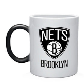 Кружка хамелеон с принтом Nets Brooklyn в Тюмени, керамика | меняет цвет при нагревании, емкость 330 мл | Тематика изображения на принте: бруклин