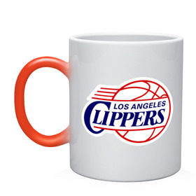 Кружка хамелеон с принтом LA Clippers в Тюмени, керамика | меняет цвет при нагревании, емкость 330 мл | basketball | nba | баскетболл | лого баскетбольных клубов | лос анджелес | нба