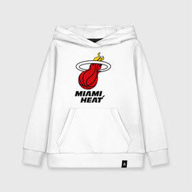 Детская толстовка хлопок с принтом Miami Heat-logo в Тюмени, 100% хлопок | Круглый горловой вырез, эластичные манжеты, пояс, капюшен | basketball | nba | баскетболл | лого баскетбольных клубов | майами | нба