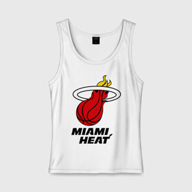 Женская майка хлопок с принтом Miami Heat-logo в Тюмени, 95% хлопок, 5% эластан |  | basketball | nba | баскетболл | лого баскетбольных клубов | майами | нба