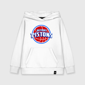 Детская толстовка хлопок с принтом Detroit Pistons - logo в Тюмени, 100% хлопок | Круглый горловой вырез, эластичные манжеты, пояс, капюшен | basketball | nba | баскетболл | детроит | лого баскетбольных клубов | нба