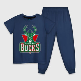 Детская пижама хлопок с принтом Milwaukee Bucks - logo в Тюмени, 100% хлопок |  брюки и футболка прямого кроя, без карманов, на брюках мягкая резинка на поясе и по низу штанин
 | basketball | nba | баскетболл | лого баскетбольных клубов | нба