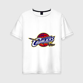 Женская футболка хлопок Oversize с принтом Cleveland в Тюмени, 100% хлопок | свободный крой, круглый ворот, спущенный рукав, длина до линии бедер
 | basketball | nba | баскетболл | лого баскетбольных клубов | нба