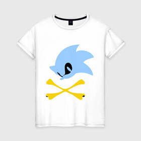 Женская футболка хлопок с принтом Sonic sega в Тюмени, 100% хлопок | прямой крой, круглый вырез горловины, длина до линии бедер, слегка спущенное плечо | sonic | соник